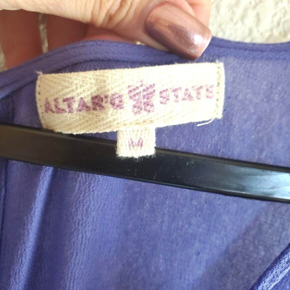 Altar'd State Womens Romper Purple M Sheer Beach Cover Up - Picture 3 of 5